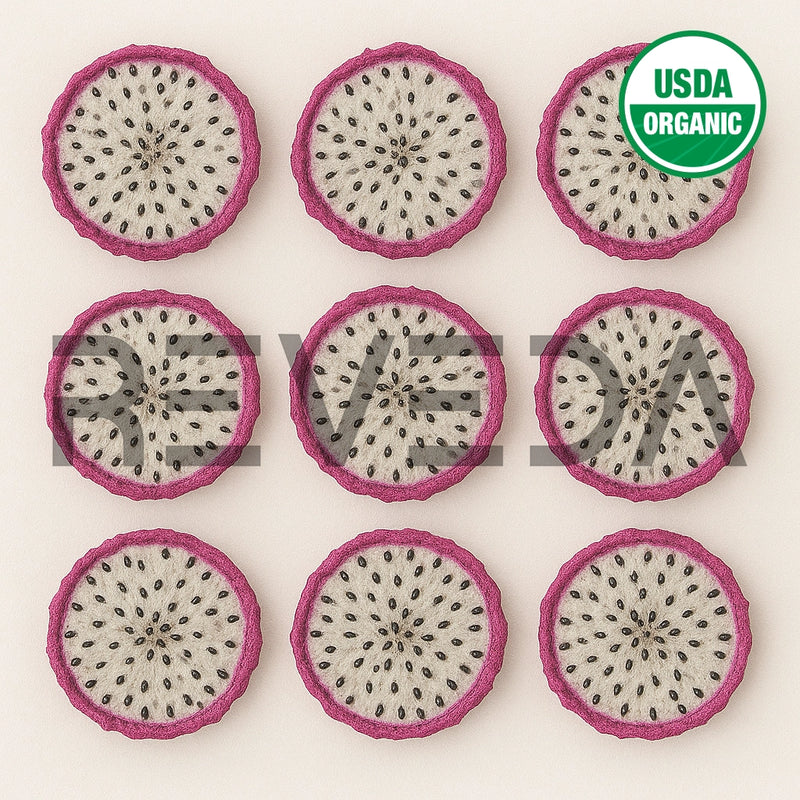 Freeze Dried Dragon Fruit Slices for Ice Cream, Juice and Smoothie Toppings