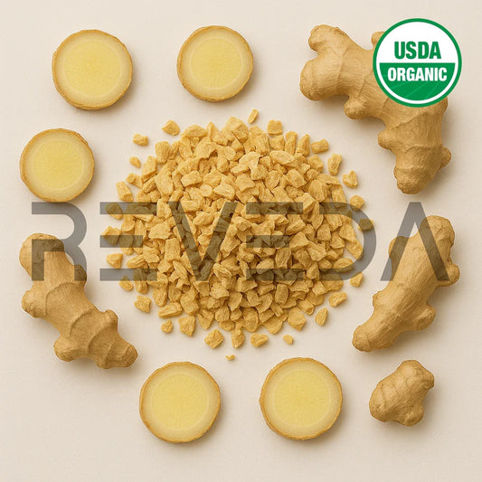 Dry / Dried / Dehydrated Peeled Ginger Tea Bag Cut TBC Pieces