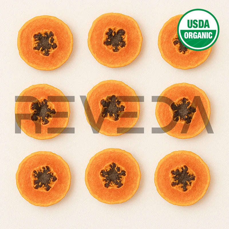 Freeze Dried Papaya Fruit Slices for Ice Cream, Juice and Smoothie Toppings